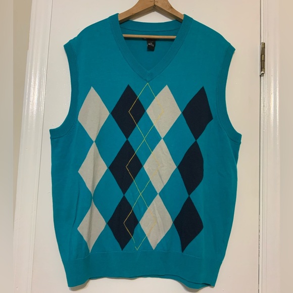 ProTour Other - Pro Tour Knit V-Neck Vest Sweater Aqua/Teal & Blue color Men’s